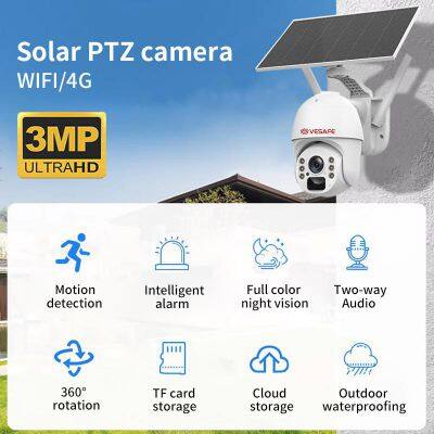 Solar PTZ HD Camera WIFI 4G Remote Monitor Outdoor Security CCTV Camera Surveillance photo-2
