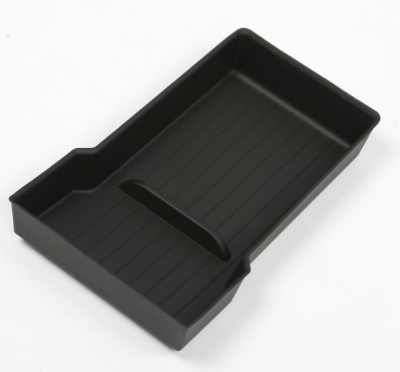 TPE Armrest Bottom Tray for 2025 Tesla Model Y Juniper - Model CW25022500, Black Organizer Storage Box