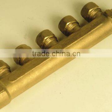 High quality 3-way Brass manifold of Radiator valve 4/5/6/7 way brass water manifold