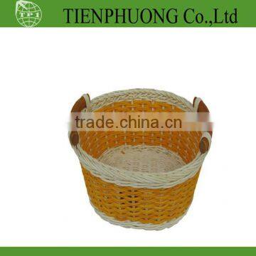 rattan round basket with handle