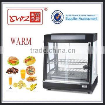 2014 hot sale glass food warmer display showcase