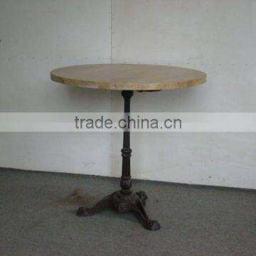 industrial metal coffee table/antique round wooden top coffee table