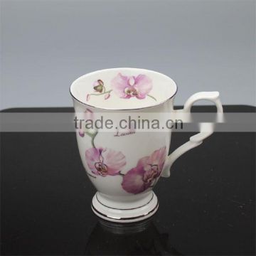 Decal Ceramic Mug With Flower Design