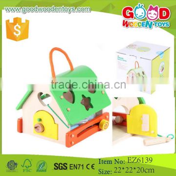 Mini DIY Geometric House Toy Wood Shape Toy for Sale