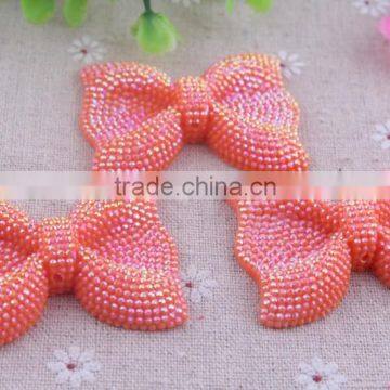 2014 Fashion colorful resin rhinestone bow shaped beads!