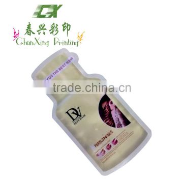 special shaped pouch for hair care product