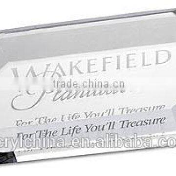 Tansparent Paperweight ,Laser Engraving Logo Clear Acrylic Block