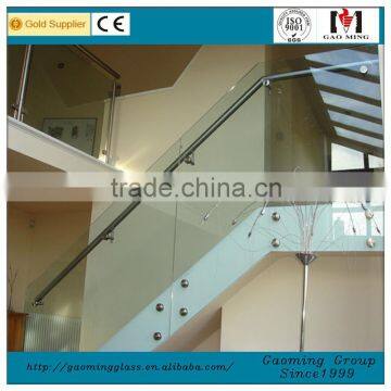 frameless glass railing for stair indoor