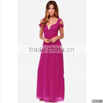 Women's Cute Purple V-Neck Dress