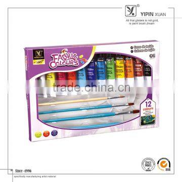 In Stock Best Selling Non-toxic 12 Colours Art Fabric Color Paint