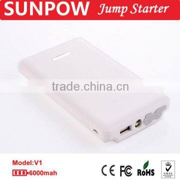 SUNPOW OEM/ODM Model V1 Car Power Bank 6000mah Vehicle Booster