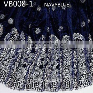 2015 new coming VB008-1 navy african velvet lace fabric /velvet lace/velvet lace fabric