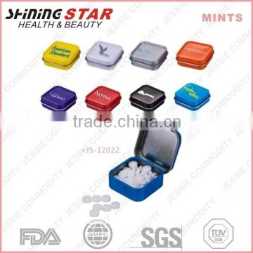 2015 top sale square shape strong mints with tin box