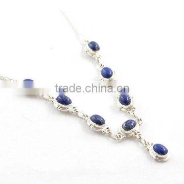 wholesale gemstone necklaces 925 silver jewelry Blue stone jewelry lapis lazuli jewelry Handmade necklace