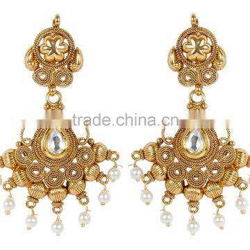 Indian Traditional Gold Tone Polish With Pear Party Wear Necklace For Women photo-4