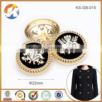 High Quality Gold Plated With Black Epoxy Garment Metal Button