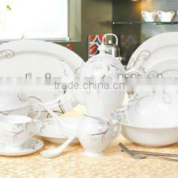 melamine 47 pcs decal new bone china dinnerware set