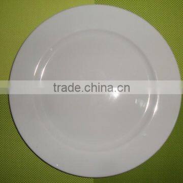 High temperatured fine porcelain dinner plate in 10" for hotel use, wholesale dinner set