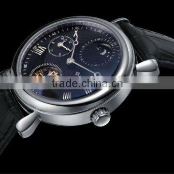 hot sale automatic watch, genuine leather strap watches