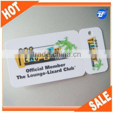 Hot sell cr80 key ring plastic card with punch hole