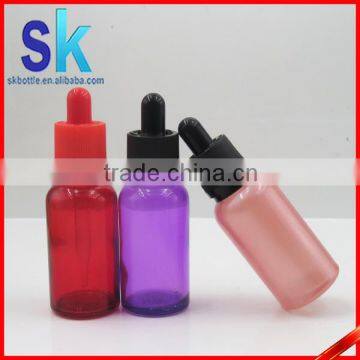 30ml Red Purple Pink Glass e Liquid Bottles With Child Tamperproof Cap photo-4