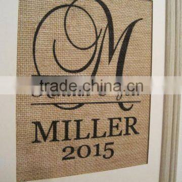 Personalized Monogram Burlap Blank Home and Garden Decoration Flag