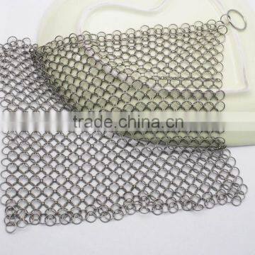 Cleaning Brush Type 8X6 Inch Stainless steel Finger Cast Chainmail Scrubber Iron cleaner                        
                                                Quality Choice