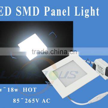 new products price competitive warm white dimmable ultra thin 180 degree square led panel light ceiling 12w