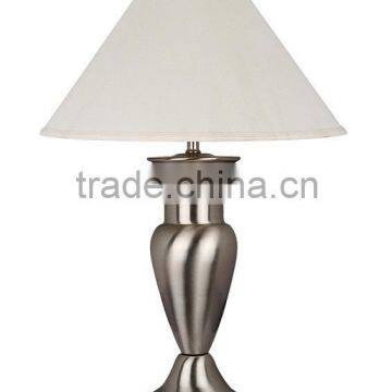 Modern hotel metal table lamp with bell fabric shade