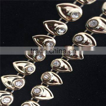 Stick on Strass Chain Gold Chain Rhinestone Roll for Bags/ Shoes Use photo-5