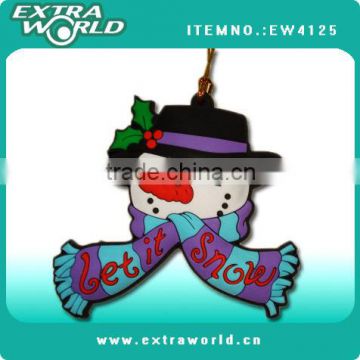 cartoon snowman 3d pvc pendant