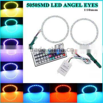 guangzhou factory 110mm cut circle & full circle PCB White 5050 smd Rgb car led angel eye halo rings auto lights