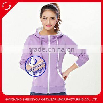 Wholesale high quality customized plain blank hoodie for women