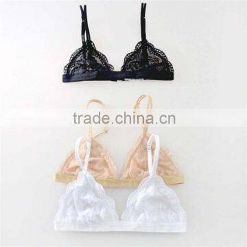 Comfortable Slim perspective Sleep underwear no rims Triangle cup lace bra