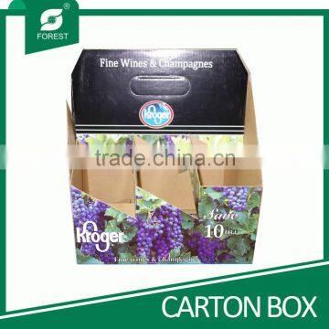 6 PACK GRAPE WINE BOTTLE CARRIER BOX