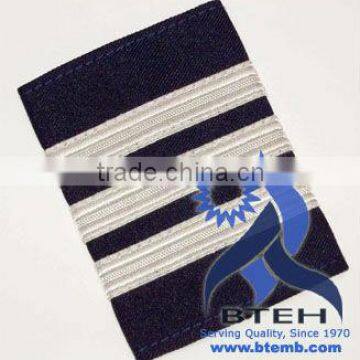 Pilot Epaulettes | Airline Epaulettes | Pilot Uniform Epaulette with Silver Wire French Braid