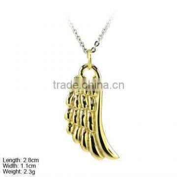 [PSA-1008c] 925 Silver Religion Pendant / Charm, Silver Single Wing Pendant / Charm, Silver Wing Pendant, Plain Silver Pendant