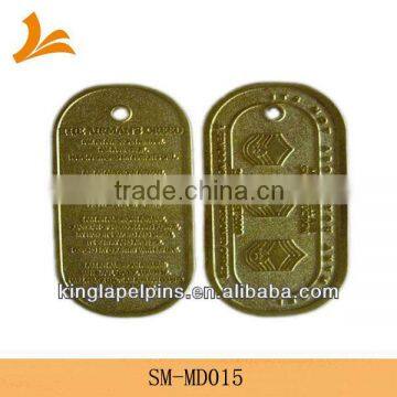 SM-MD015 golden plated patriotic dog tag