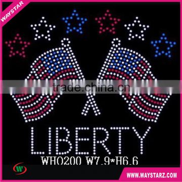 American Flag Liberty Rhinestone Heat Transfer Supplier