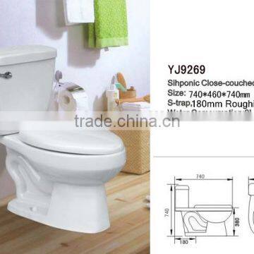 YJ9269 Bathroom Ceramics S-trap Two pcs toilet /WC/Water closet