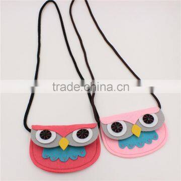 hot sale kids non-woven owl coin case, baby decorative animal style bag