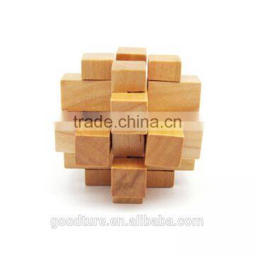 2015 Hot Sale Wooden IQ Intelligent Puzzle Magic Puzzle Kongming Lock Brain Teaser Model Number GAD1074 photo-3