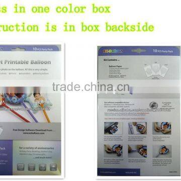 Factory price: DIY photo balloon, inkjet printing balloon, A4 x 10 pcs
