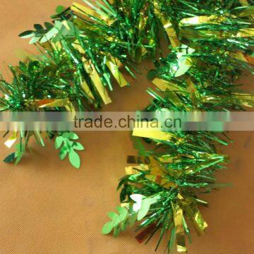 PET Wire Palm Leaves Metallic Plastic Christmas Garland photo-4