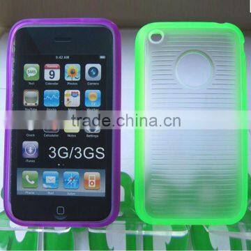 Hot Green Clear Shell TPU PC Case for iphone 3G/3GS case New