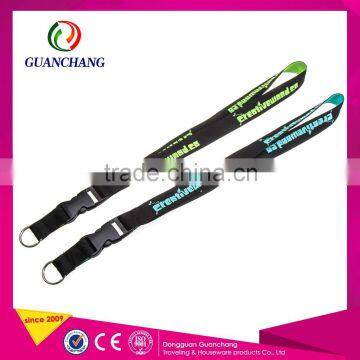 Advertisement Woven Logo Plain Lanyard With Buckle Split Ring