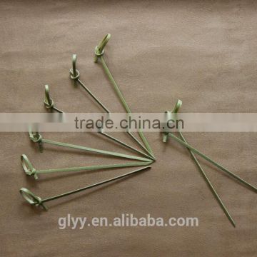 Wholesale Small Fancy Knotted Bamboo Skewers Sticks with Natural skin