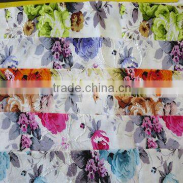 high quality 100% viscose fabric rayon fabric with Challis embroidery