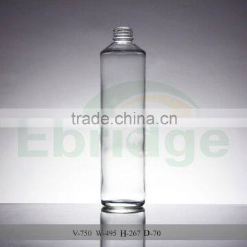 750ml clear cylinder empty glass juice bottle water bottle