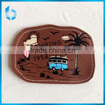 Factory wholesales imitation leather label patch for children's hats